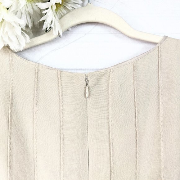 Calvin Klein Women's Tan Linen Blend Lined Dress - Picture 8 of 9